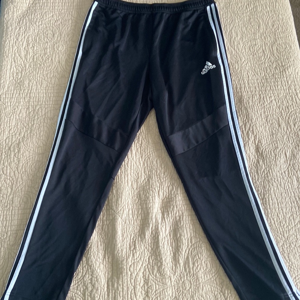 Adidas Sweatpants XL Black with White Stripes